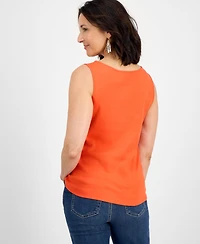 Style & Co Women's Cotton Square-Neck Tank Top, Exclusively at Macy's