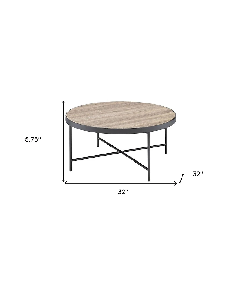 Industrial Round Coffee Table – Solid Iron Construction