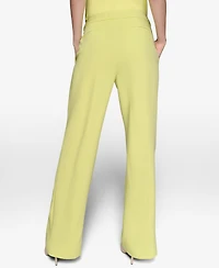 Karl Lagerfeld Paris Women's Full Straight-Leg Mid-Rise Pants