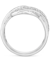 Effy Diamond Round & Baguette Curved Crossover Ring (5/8 ct. t.w.) in 14k White Gold