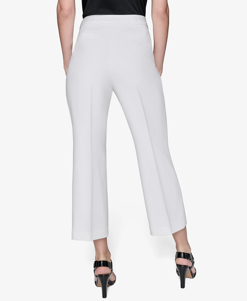 Karl Lagerfeld Paris Women's Cropped Wide-Leg Mid-Rise Pants