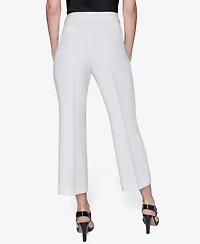 Karl Lagerfeld Paris Women's Cropped Wide-Leg Mid-Rise Pants