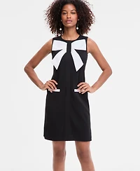 Karl Lagerfeld Paris Women's Bow-Front Scuba-Crepe Sheath Dress