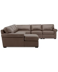 Radley Roll Arm 152" -Pc. Leather Wedge Corner Chaise Sectional