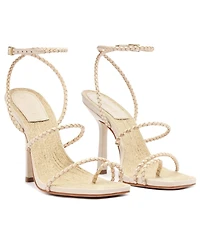 Schutz Women's Kaya Straw Stiletto Heel Sandals
