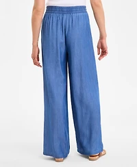 Style & Co Women's Chambray Wide-Leg Pants, Exclusively at Macy's