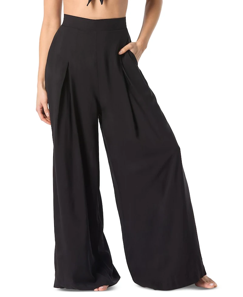 Vince Camuto Women's Front-Pleat Wide-Leg Cover-Up Pants