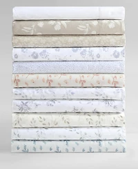 Closeout! Calvin Klein Printed 300-Thread Count Cotton Sateen 4-Pc. Sheet Set, Queen