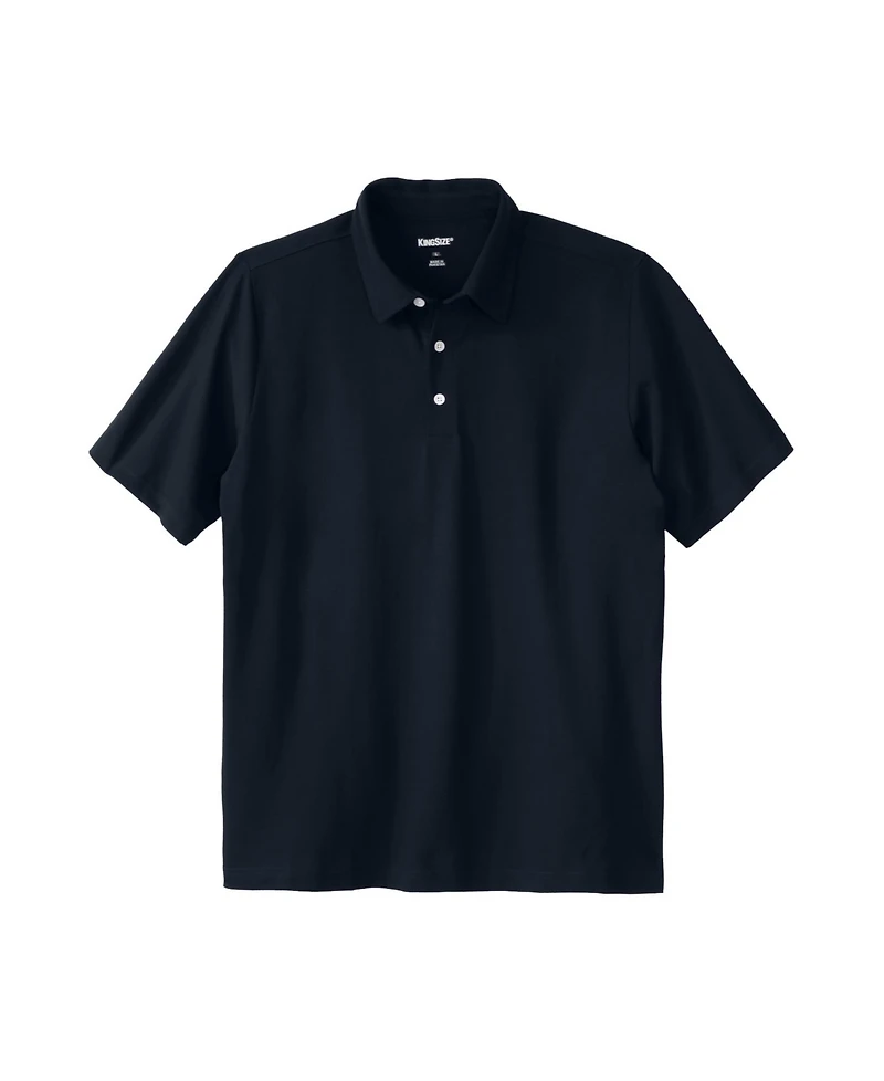 KingSize Men's Lightweight Stretch Mesh Pique Polo