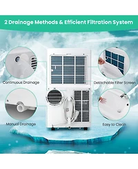 Gymax 12000 Btu Ashrae Portable Air Conditioner Controlled by WiFi Smart App & Remote
