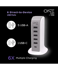 6 Usb Port Desktop Charging Power Tower Hub