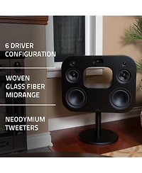 Fluance Fi70 Three-Way Wireless High Fidelity Music System with Powerful Amplifier & Dual 8" Subwoofers (Black Ash)