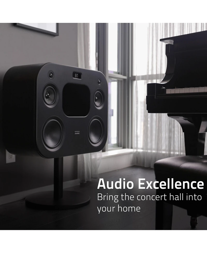 Fluance Fi70 Three-Way Wireless High Fidelity Music System with Powerful Amplifier & Dual 8" Subwoofers (Black Ash)