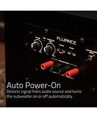 Fluance DB10W 10-inch Low Frequency Powered Subwoofer for Home Theater (Natural Walnut)