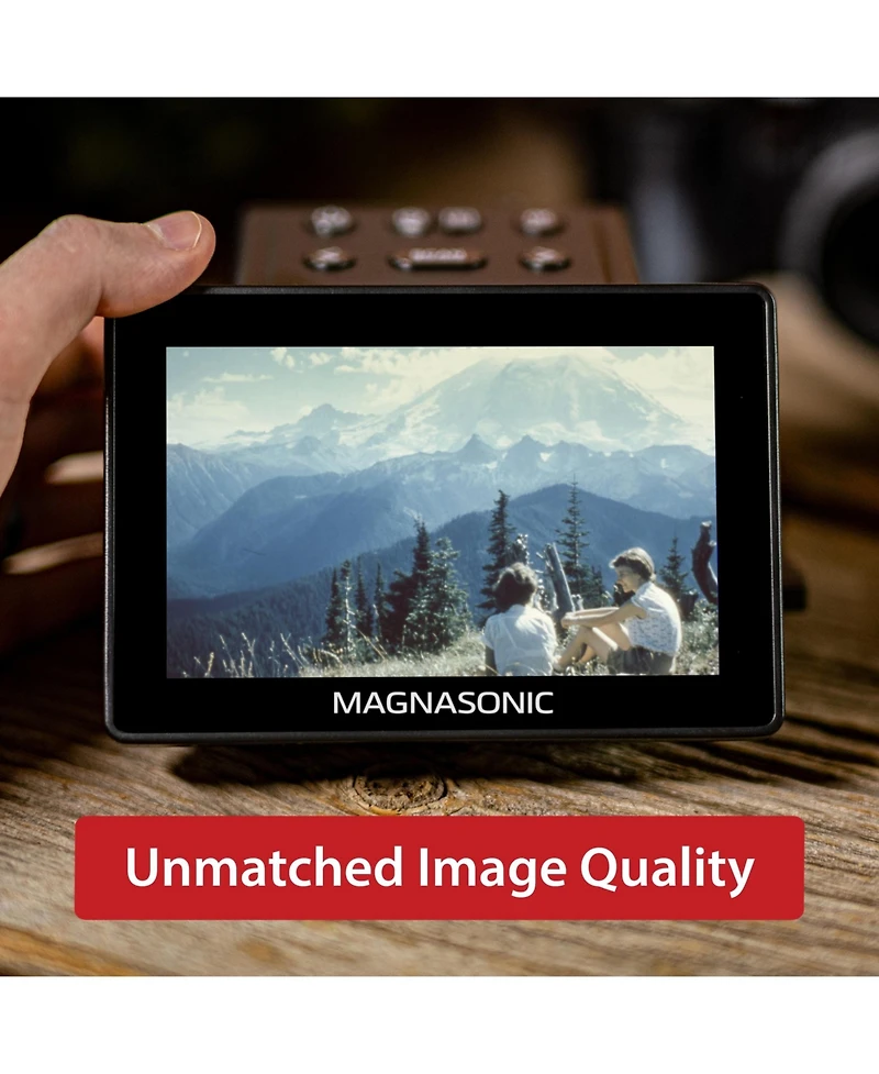 Magnasonic 25MP Film Scanner with Large 5" Display & Hdmi, Long Tray Slide Film Holders, Converts 35mm/126/110/Super 8 Film & 135/126/110 Slides