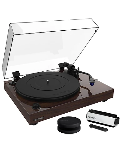 Fluance RT84 Reference High Fidelity Vinyl Turntable Record Player with Ortofon 2M Blue Cartridge, Speed Control Motor, Record Weight