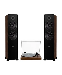 Fluance RT81+ Turntable (White) and Ai81 Tower Speakers (Lucky Bamboo) Bundle: High Fidelity Vinyl Playback & Powerful Stereo Sound, Integrated Amplif