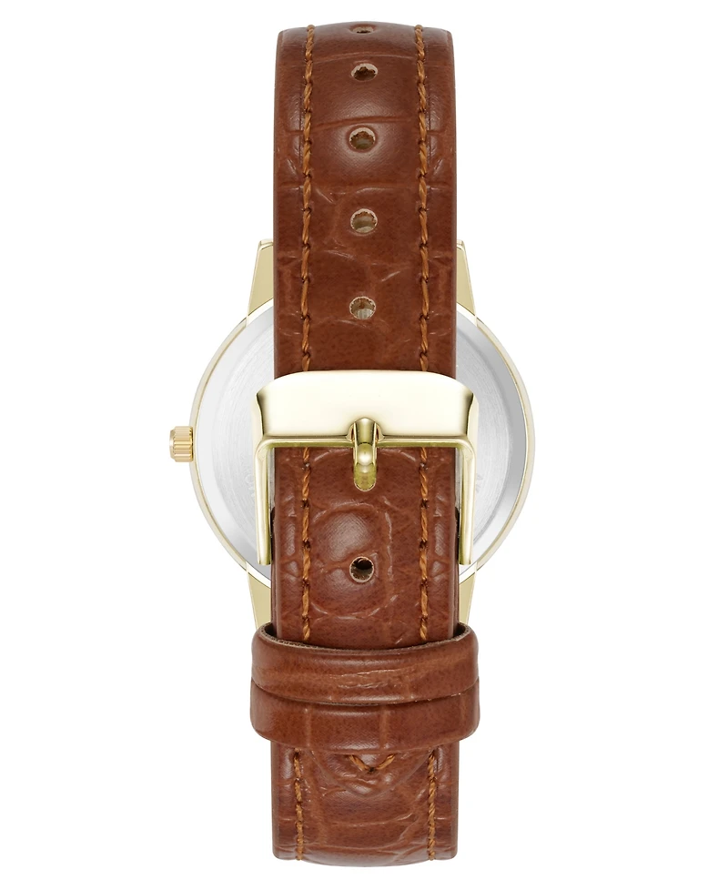 Anne Klein Women's Quartz Casual Polyurethane Leather and Gold-Tone Metal Alloy Boyfriend Watch