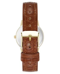 Anne Klein Women's Quartz Casual Polyurethane Leather and Gold-Tone Metal Alloy Boyfriend Watch