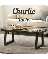 Kings Brand Furniture Charlie Rectangular Coffee Table, Center Cocktail Tea Table for Living Room