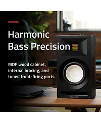 Fluance Ri71 Reference Stereo Powered Bookshelf Speakers with High Performance Amt Tweeters, 5" Drivers, 120W Amplifier for Music, Turntable, Tv, Pc