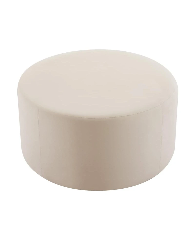 Round Velvet Upholstered Ottoman Modern Minimalist Design, Versatile as a Footrest, Extra Seating, or Stylish Coffee Table Alternative-The Pop Home