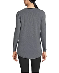 Lands' End Women's Long Sleeve Power Performance Scoop Neck Curved Hem Tunic Tee