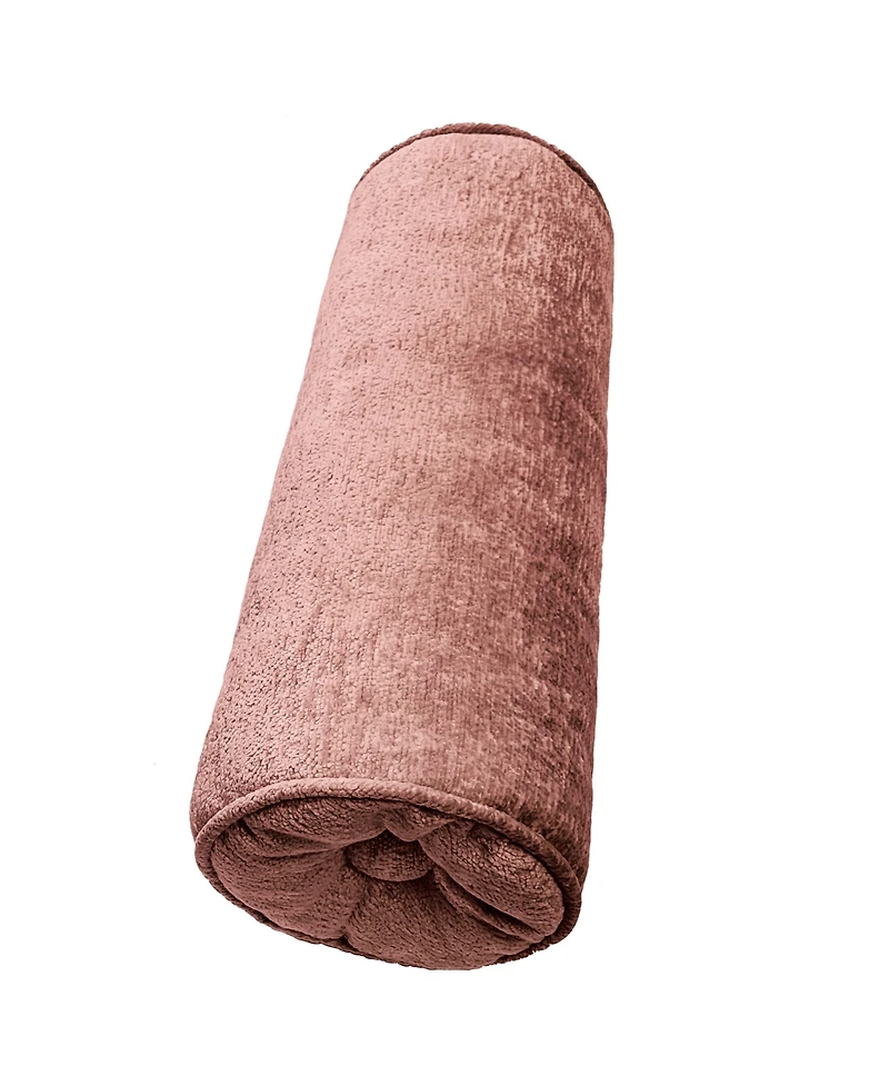 Edie@Home Delmonico Chenille Lumbar Neck Roll Decorative Pillow