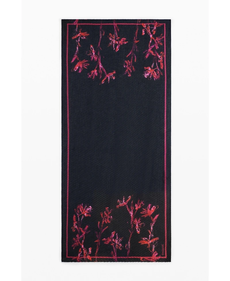 Desigual Women's Vibrant colors orchid scarf