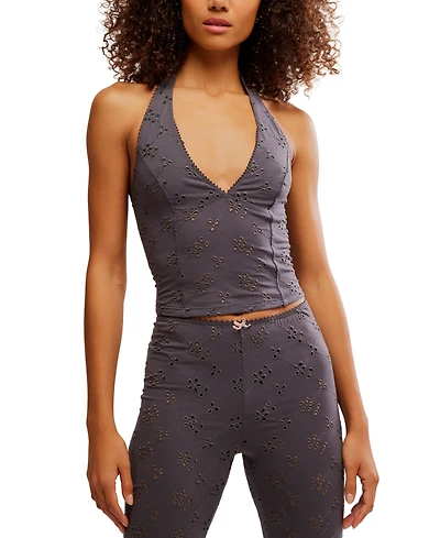 Free People Women's Full Bloom Eyelet Halter Top