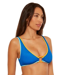Becca Women's Crinkle Crush Textured Convertible Bikini Top