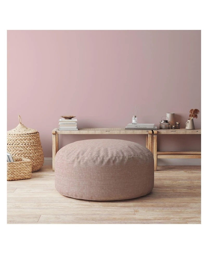Cotton Knit Round Pouf Ottoman – Comfortable and Functional