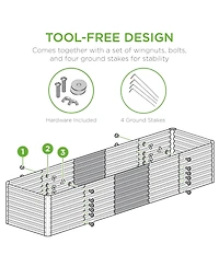 Best Choice Products 8x2x2ft Outdoor Metal Raised Garden Bed, Planter Box for Vegetables, Flowers