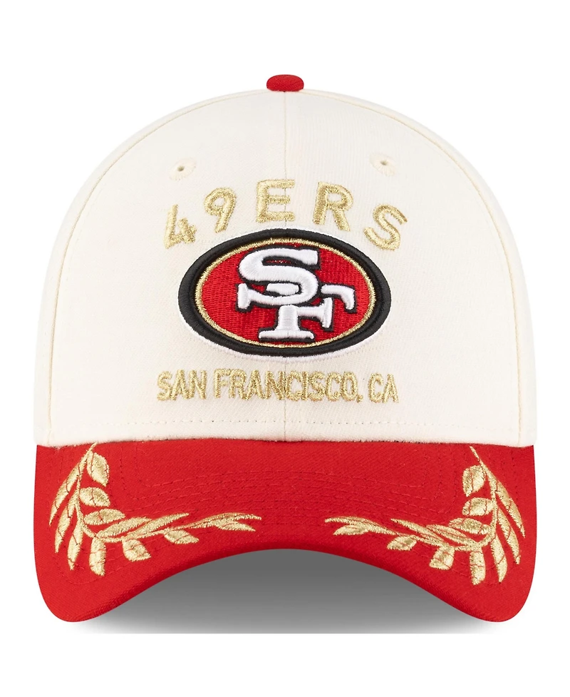 New Era Men's Cream/Scarlet San Francisco 49ers 2025 Nfl Draft 39THIRTY Flex Hat
