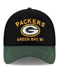 New Era Men's Black/Green Green Bay Packers 2025 Nfl Draft 39THIRTY Flex Hat