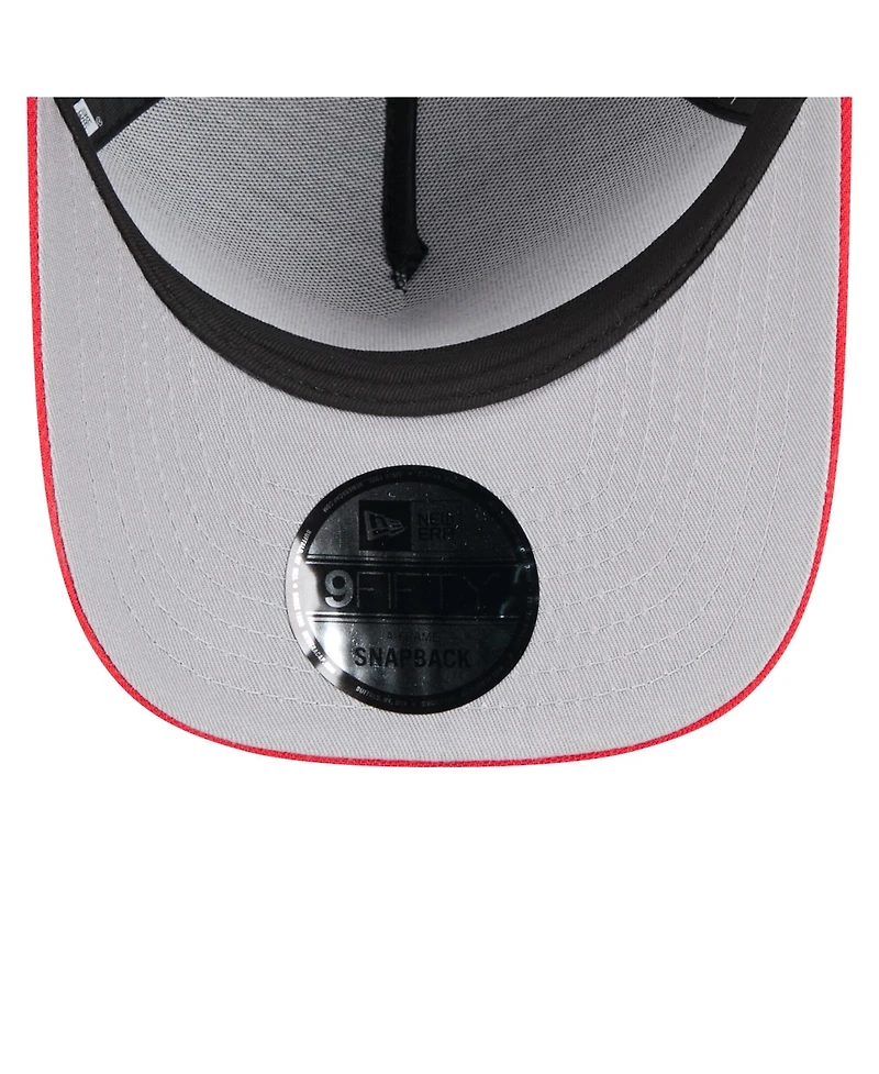New Era Men's Black/Red Houston Texans 2025 Nfl Draft A-Frame 9FIFTY Snapback Hat