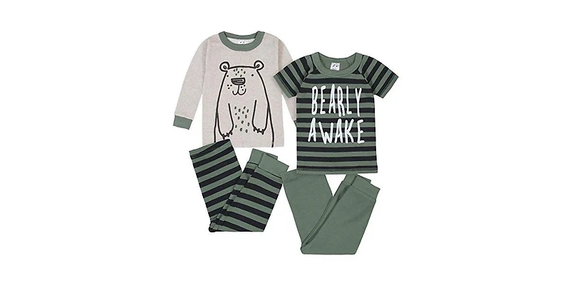 Gerber Baby Boys Snug Fit Cotton Pajama Set, 4-Piece