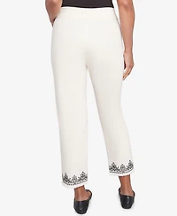Alfred Dunner Women's Natural Instinct Classic Cuffed Medallion Ankle Pants