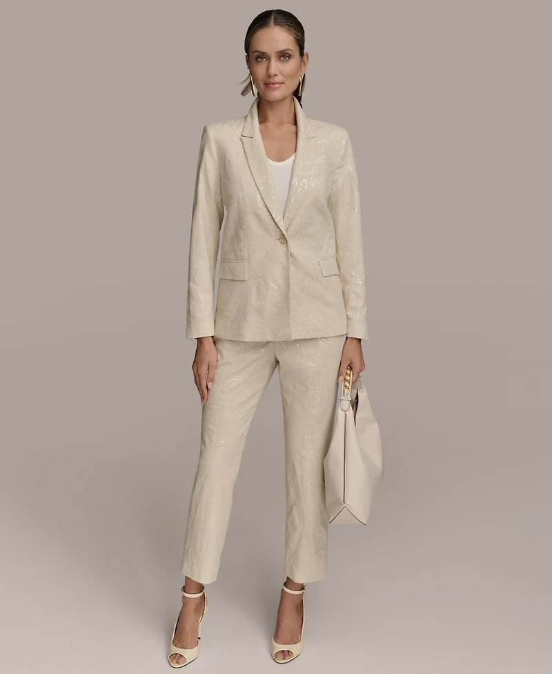 Donna Karan New York Women's Sequin Embellished Linen-Blend Pants