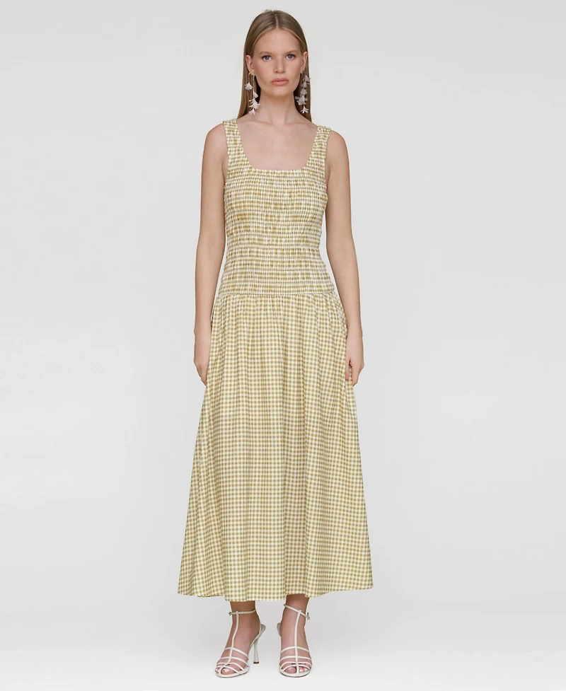 Avec Les Filles Women's Drop-Waist Smocked-Bodice Tank Maxi Dress