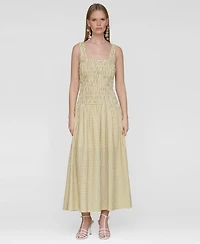 Avec Les Filles Women's Drop-Waist Smocked-Bodice Tank Maxi Dress