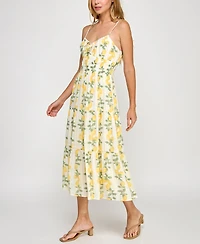 Trixxi Juniors' Lemon-Print Midi Dress