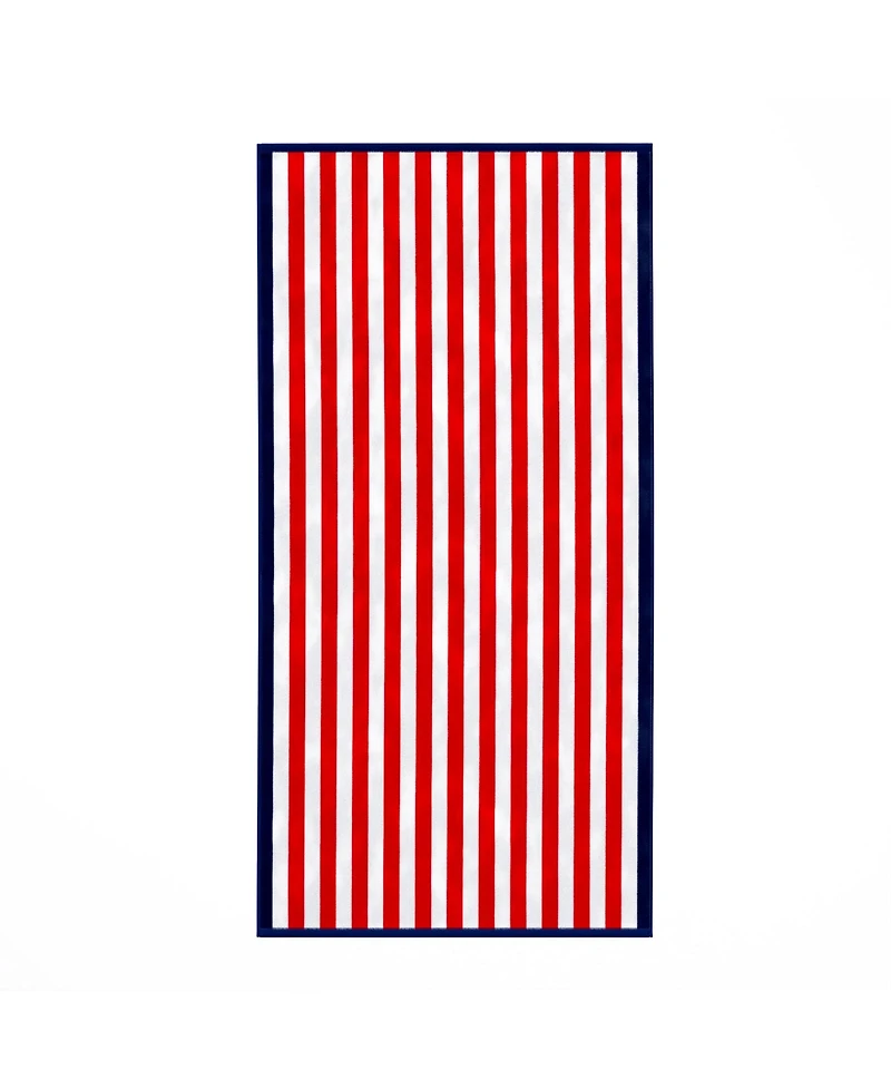 Linery & Co. Oversized Cotton Stripe Border Beach Towel