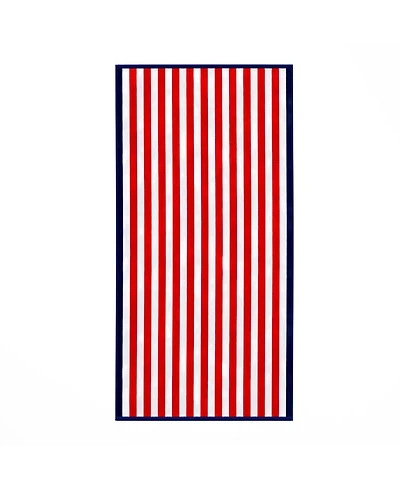 Linery & Co. Oversized Cotton Stripe Border Beach Towel