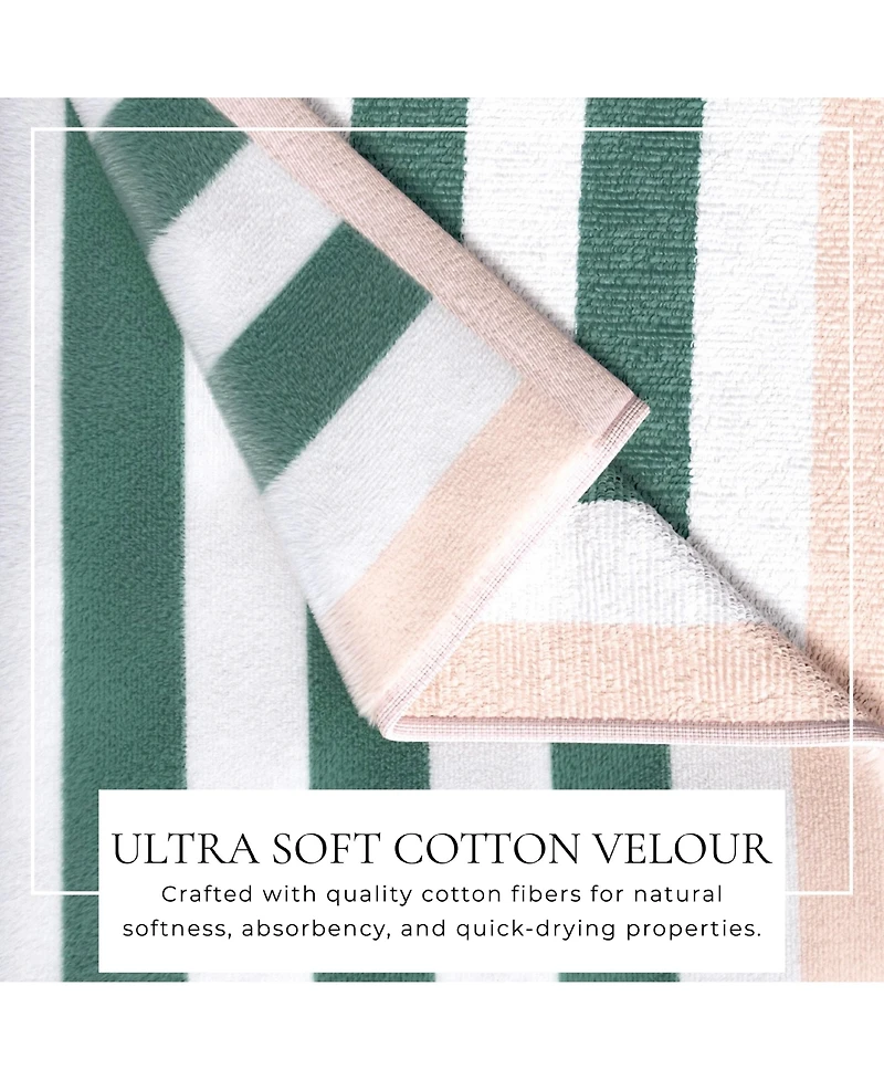 Linery & Co. Oversized Cotton Stripe Border Beach Towel