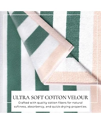 Linery & Co. Oversized Cotton Stripe Border Beach Towel