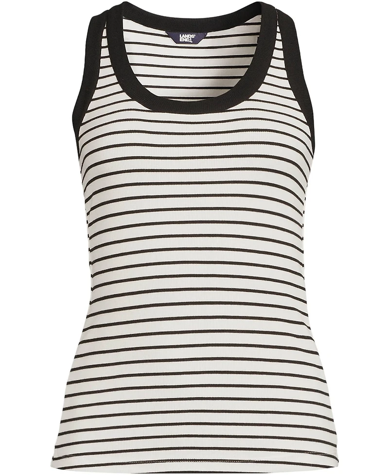 Lands' End Women's Drapey Rib Fitted Tank Top