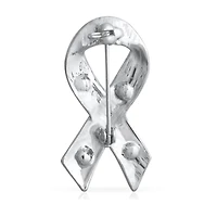 Bling Jewelry Crystal Accent Enamel Pink Ribbon Breast Cancer Survivor Brooch Pin Silver Gold Plated
