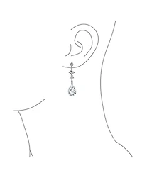 Bling Jewelry Briolette Faceted Teardrop Pear Shape Cubic Zirconia Cz Chandelier Earrings Sterling Silver