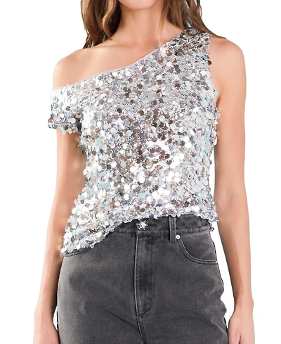 endless rose Women's Multi Sequins Sleeveless Top